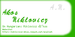 akos miklovicz business card